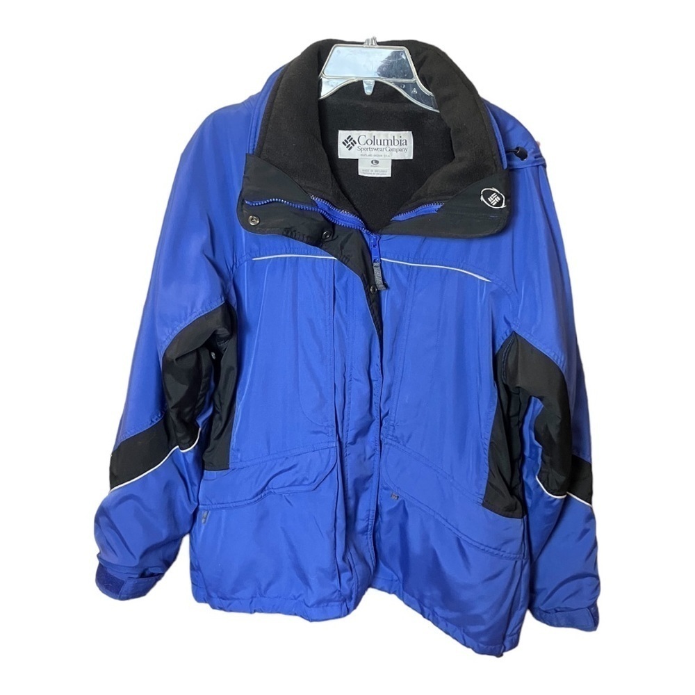 Columbia Sportswear Blue Snowcap Ski Snowboard Jacket Snap-Zip Lined L - Picture 2 of 11